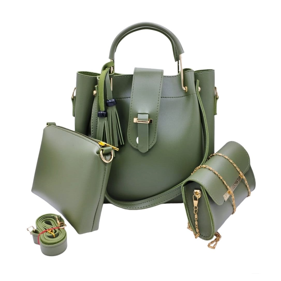 3 PCS HANDBAG GREEN