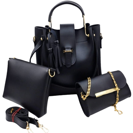 3 PCS HANDBAG BLACK