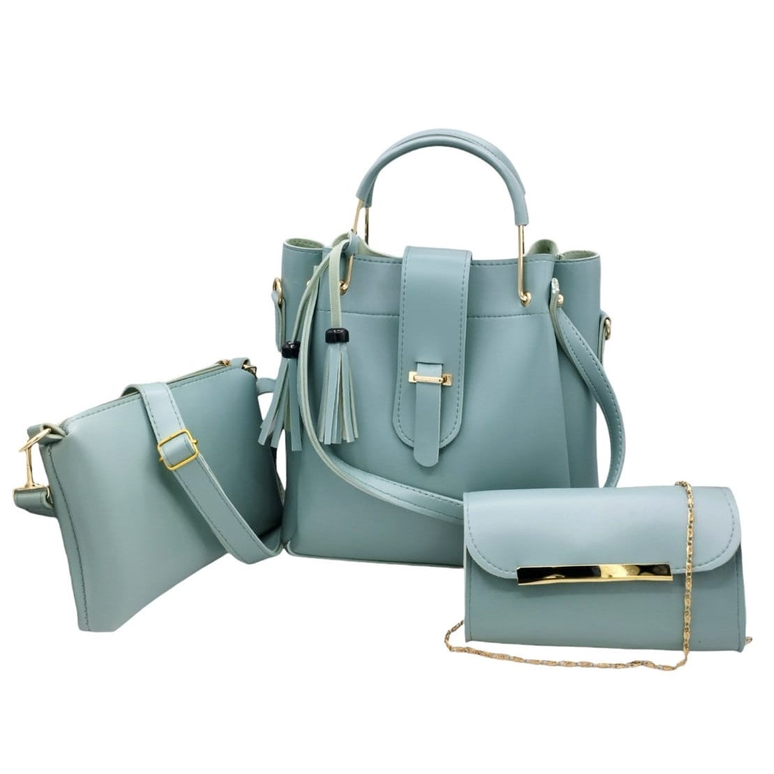 3 PCS HANDBAG AQUA