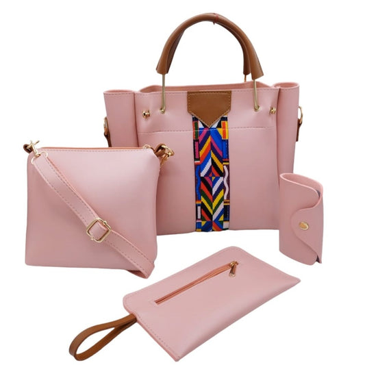 4 PCS HANDBAG PINK