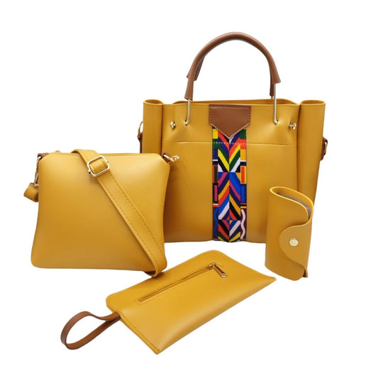 4 PCS HANDBAG YELLOW